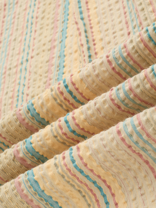 Classic Multicolor Striped Seersucker Oversized Shirt