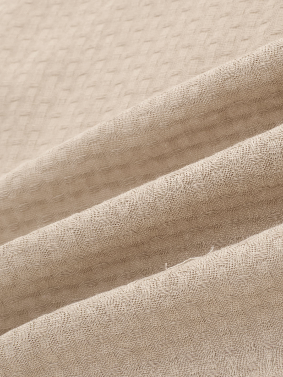 Fawn Beige Jacquard Weave Oversized Shirt
