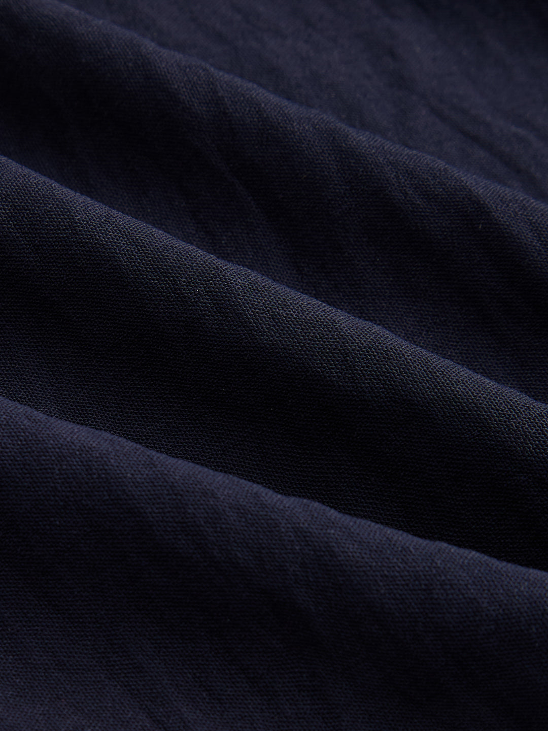 Luxe Midnight Navy Crinkled Straight Fit Trousers