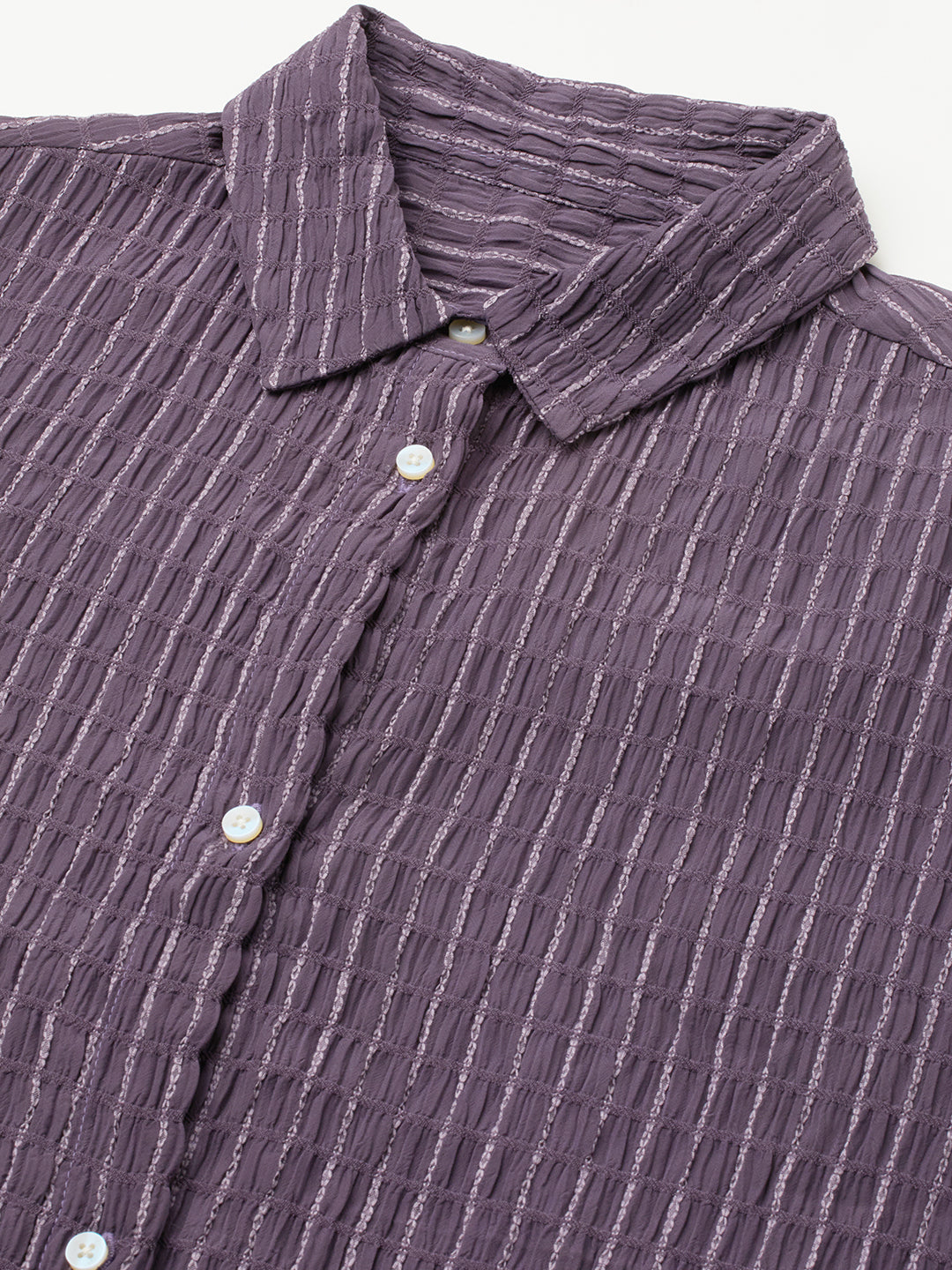 Old Lavendar Matrix Checks Oversized Shirt