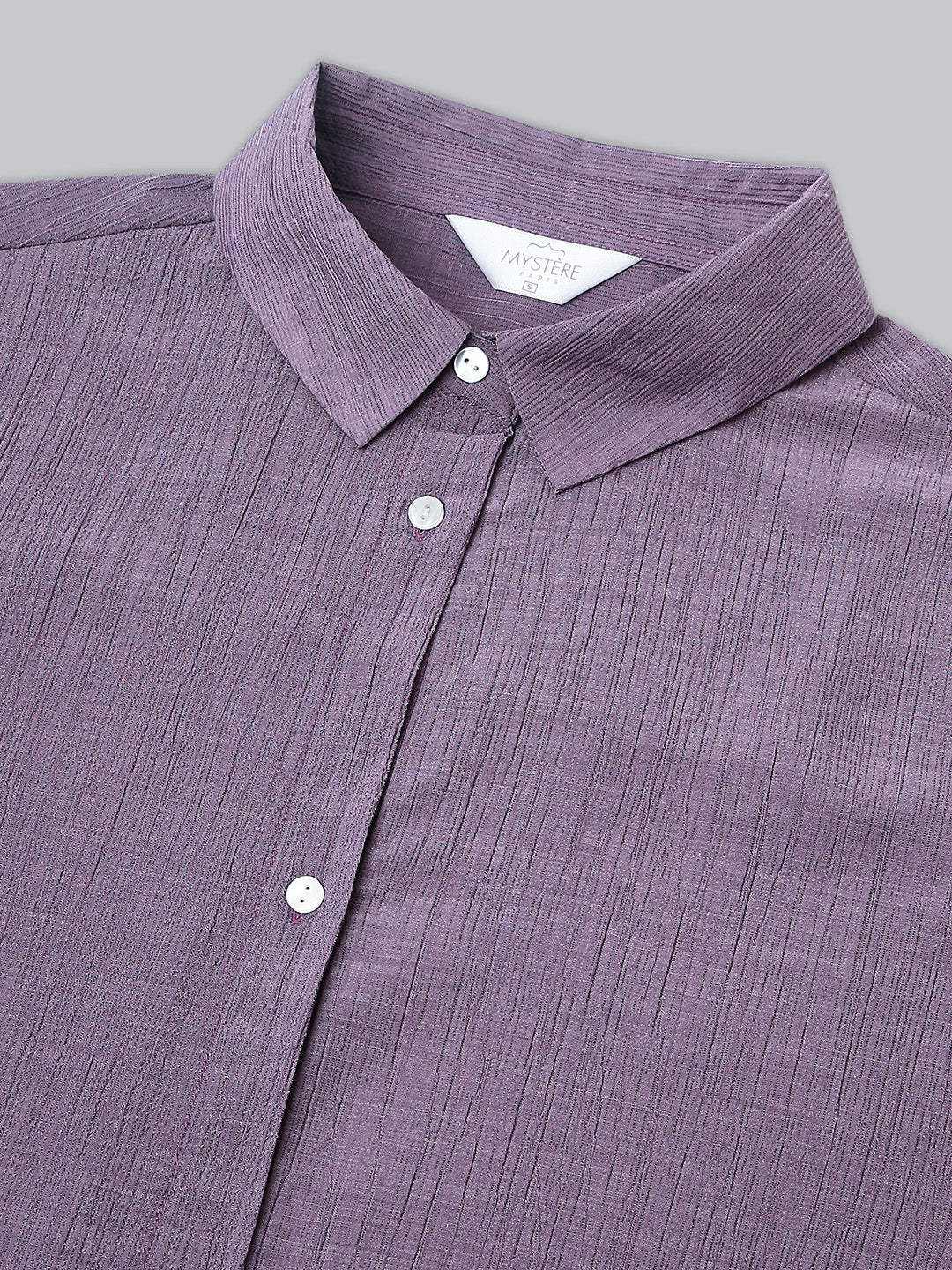 Glittery Heather Purple Crinkled Oversized Shirt