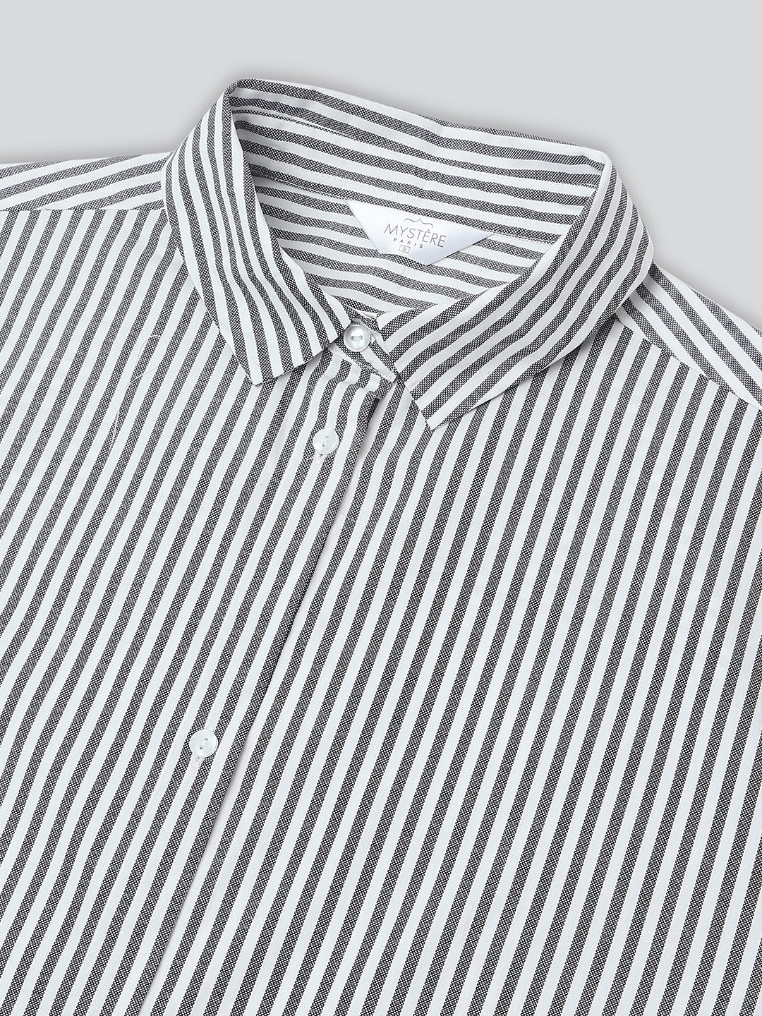 White & Navy Striped Oversized Shirt