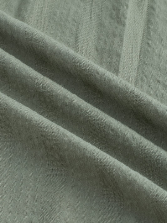 Olive Seersucker Textured Oversized Shirt