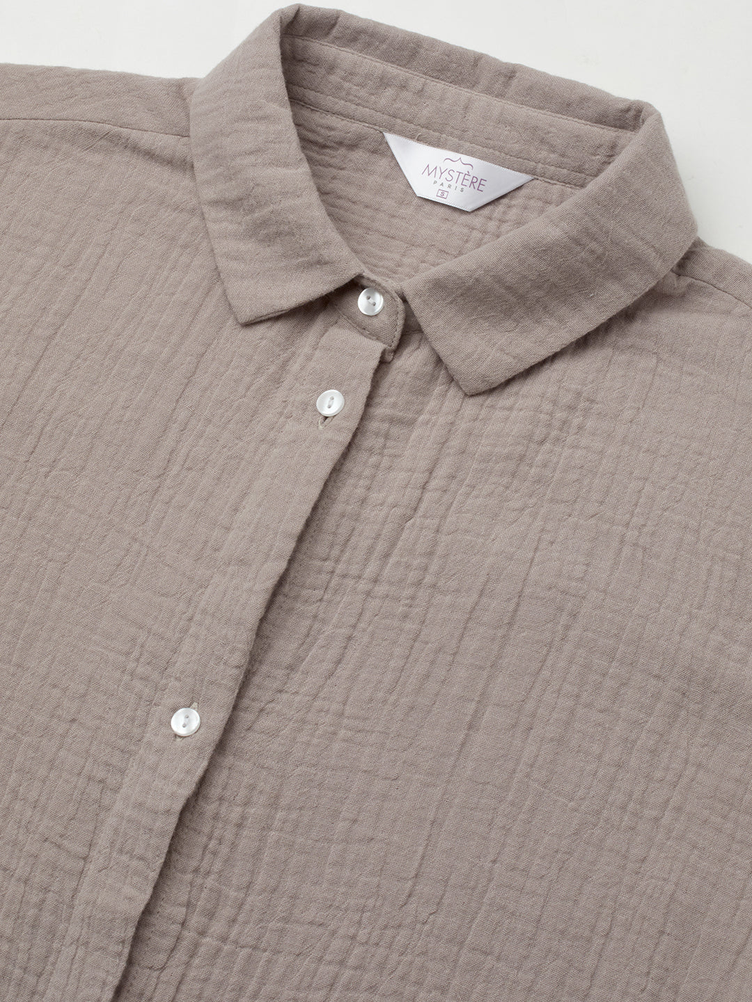 Almond Beige Double Cloth Oversized Shirt