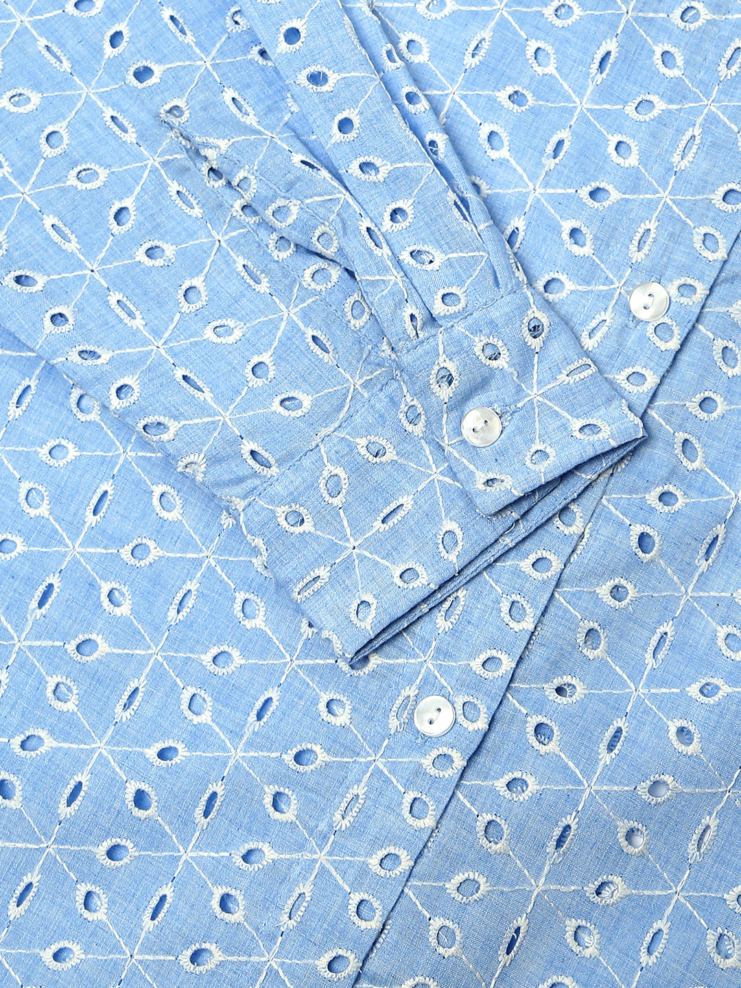Baby Blue Schiffli Oversized Shirt