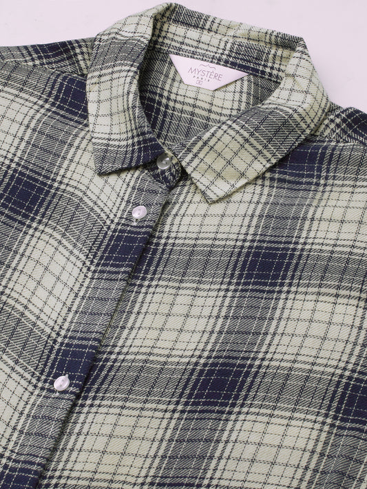 Multicolor Tiny Checkered Oversized Shirt