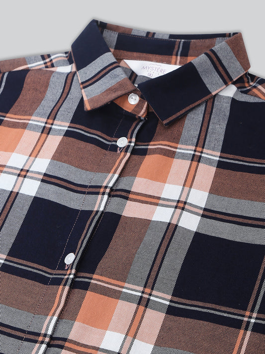 Multicolor Tartanique Checked Oversized Shirt