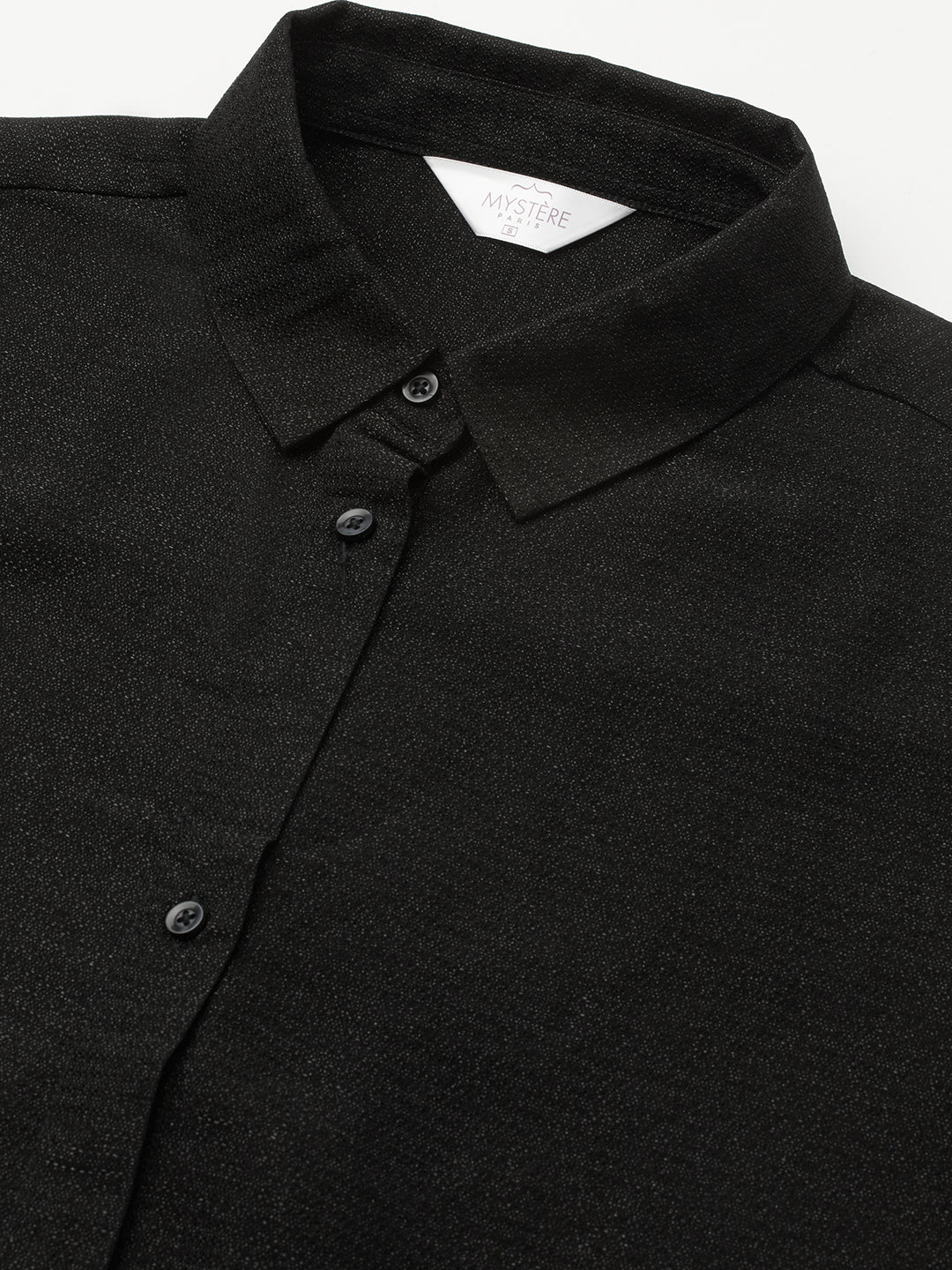 Black Stardust Shimmer Oversized Shirt