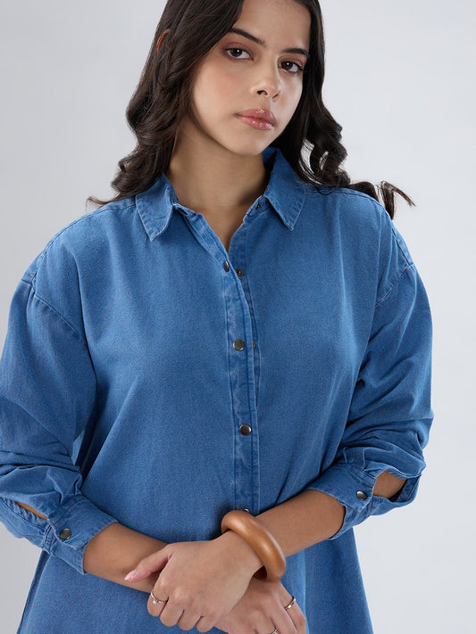 Blue Denim Oversized Shirt