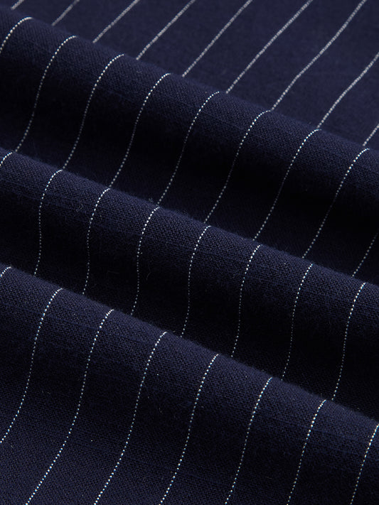 Deep Navy Pin Stripe Wide Leg Trousers