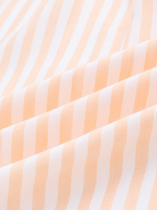 Peachy Orange & white Striped Oversized Shirt