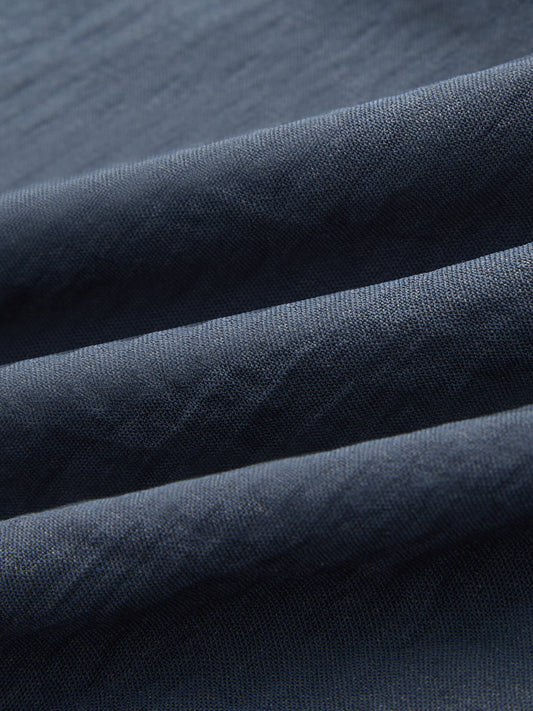Plush Grey Crinkled Straight Fit Trousers