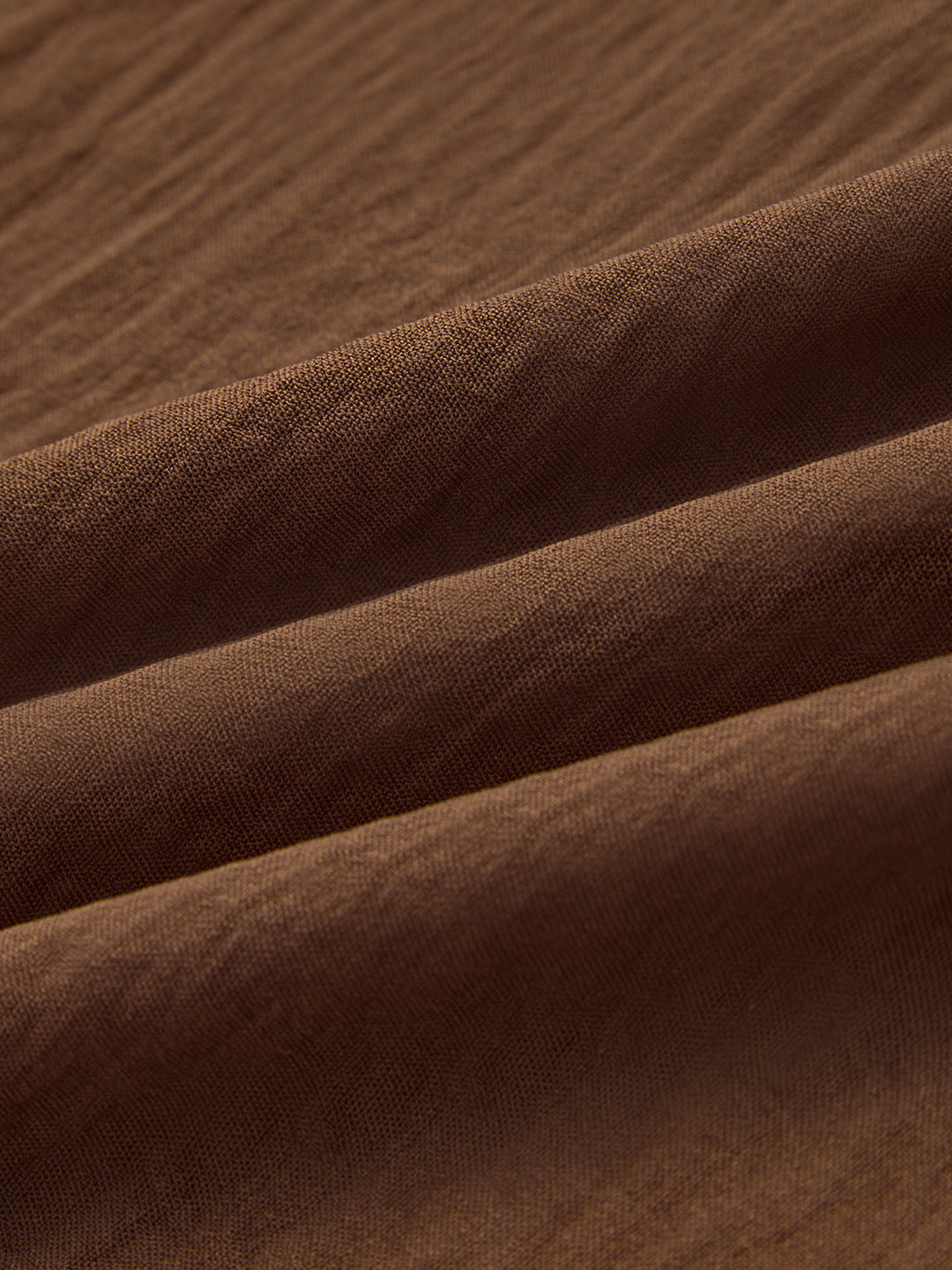 Mocha Brown Crinkled Straight Fit Trousers