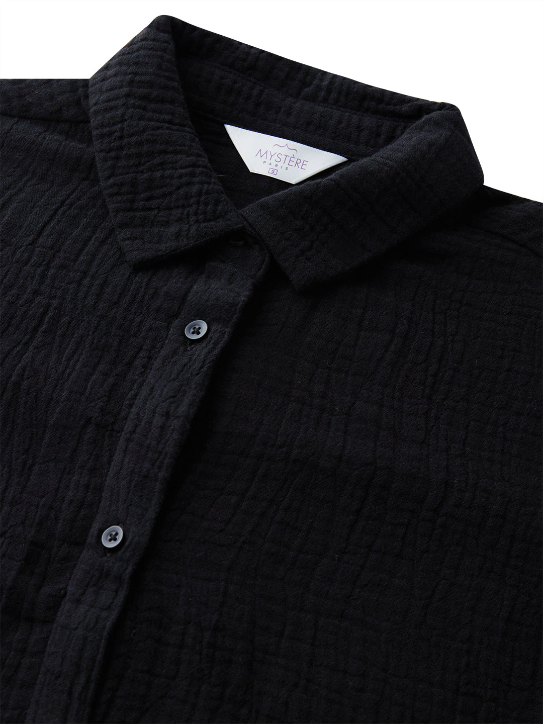 Obsidian Black Double Cloth Oversized Shirt