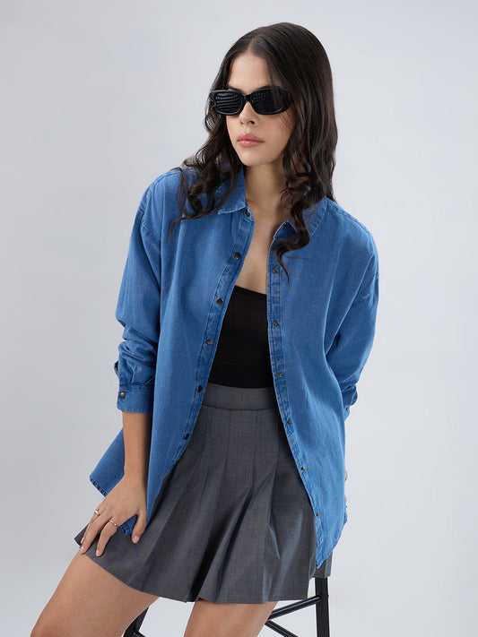 Blue Denim Oversized Shirt