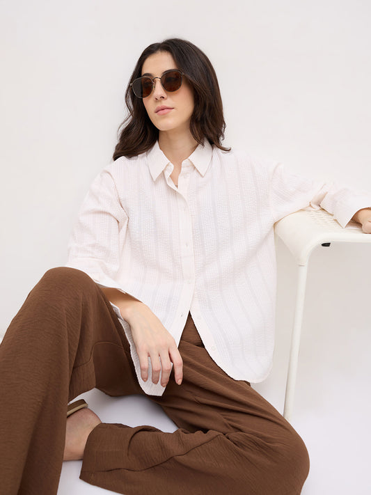 Offwhite Seersucker Oversized Shirt