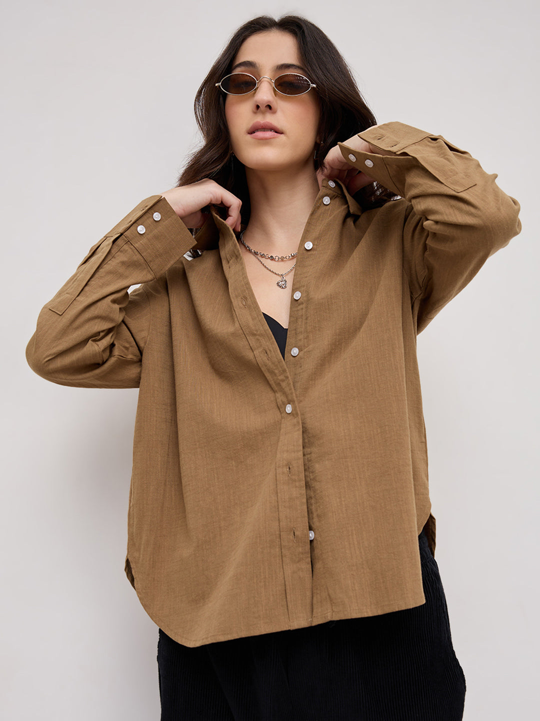 Sepia Brown Everyday Oversized Shirt