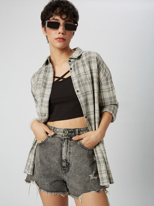 Multicolor Checkered Oversized Shirt