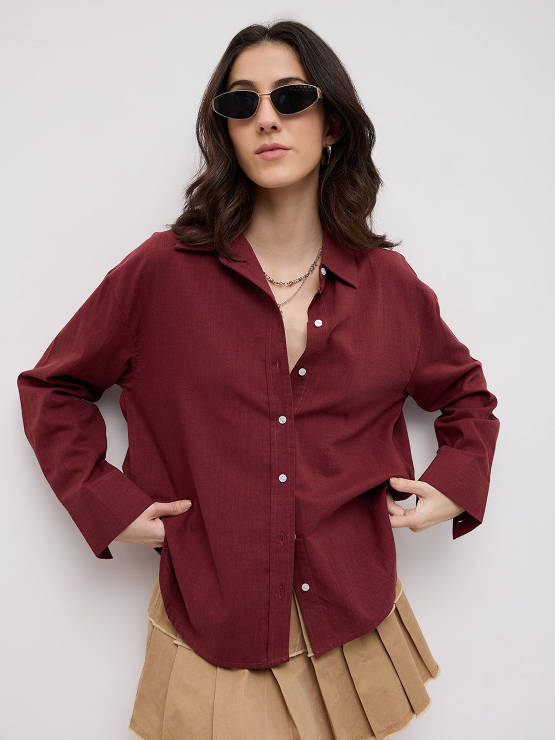 Soft Cranberry Everyday Oversized Shirt
