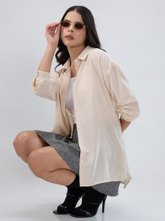 Classic Beige Oversized Shirt