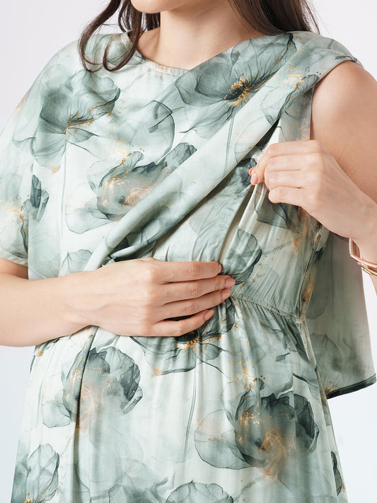 Ethereal Bloom Comfy Maternity Dress