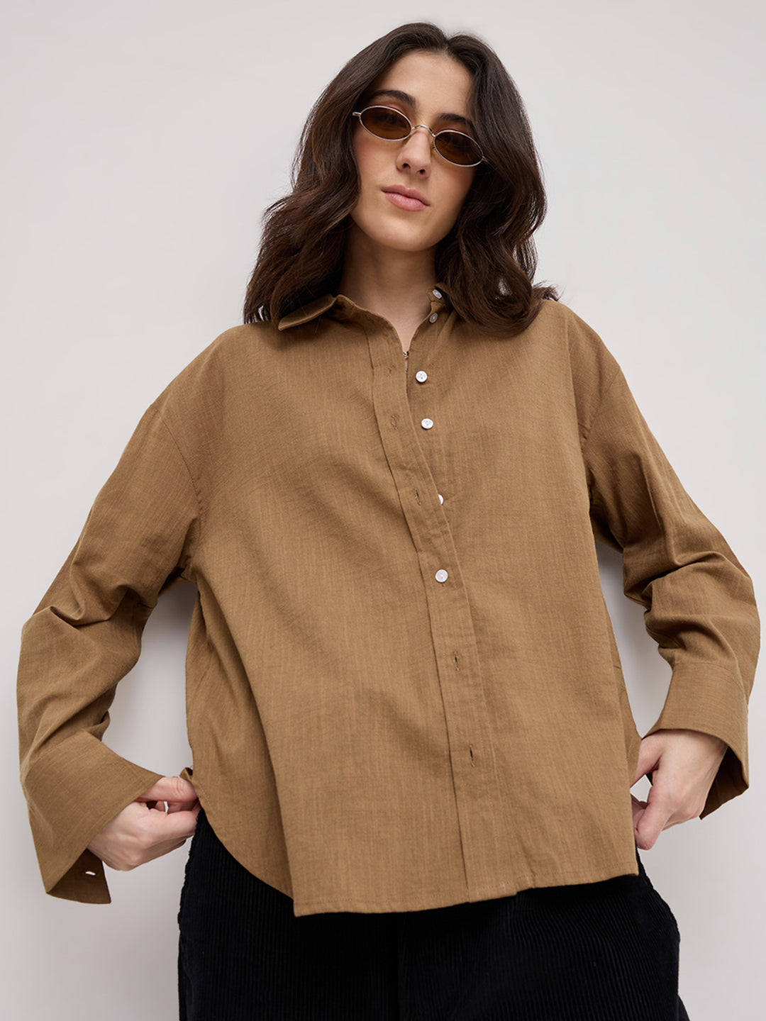 Sepia Brown Everyday Oversized Shirt