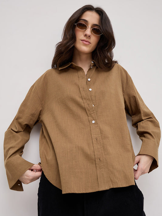 Sepia Brown Everyday Oversized Shirt