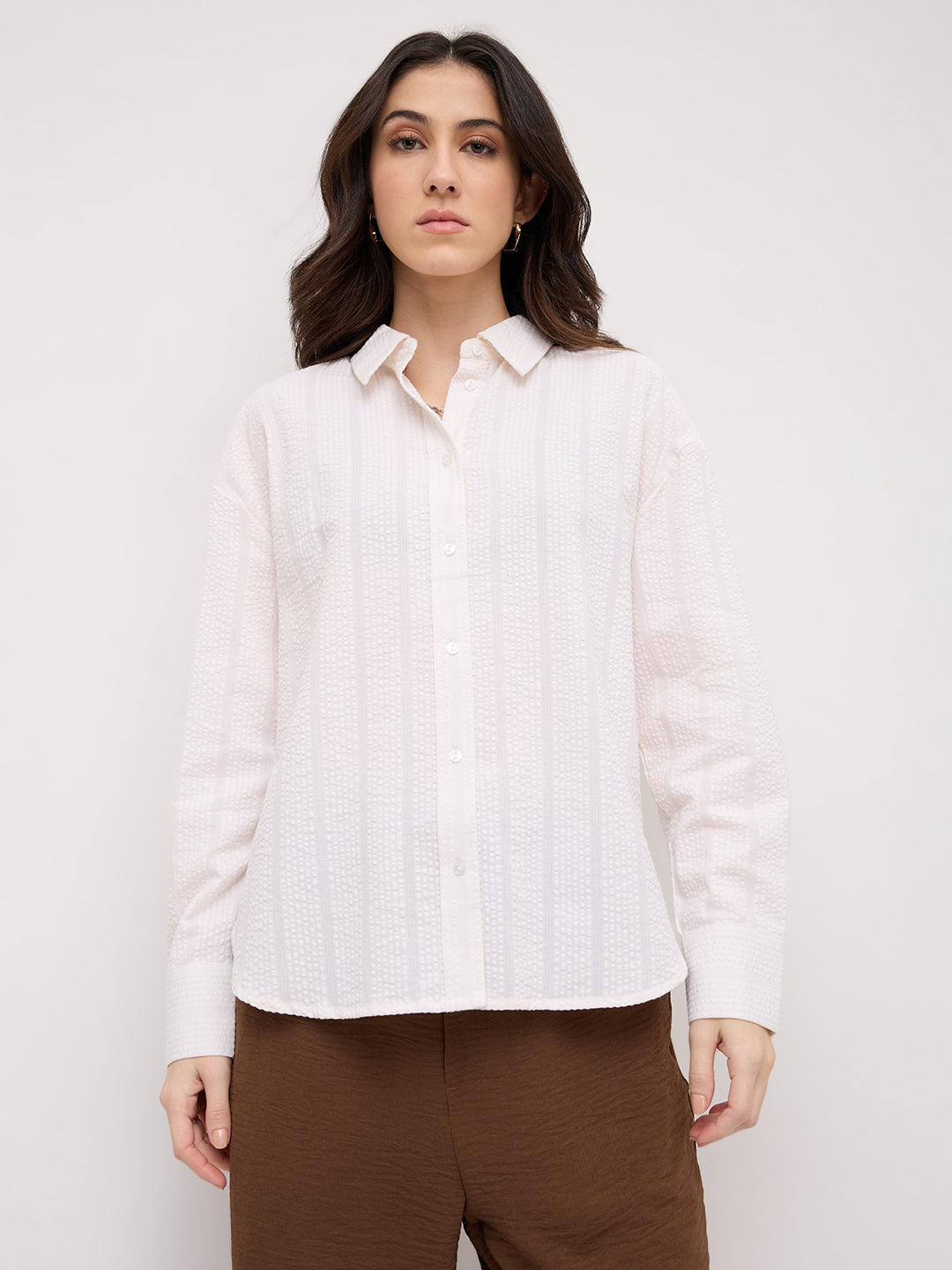 Offwhite Seersucker Oversized Shirt