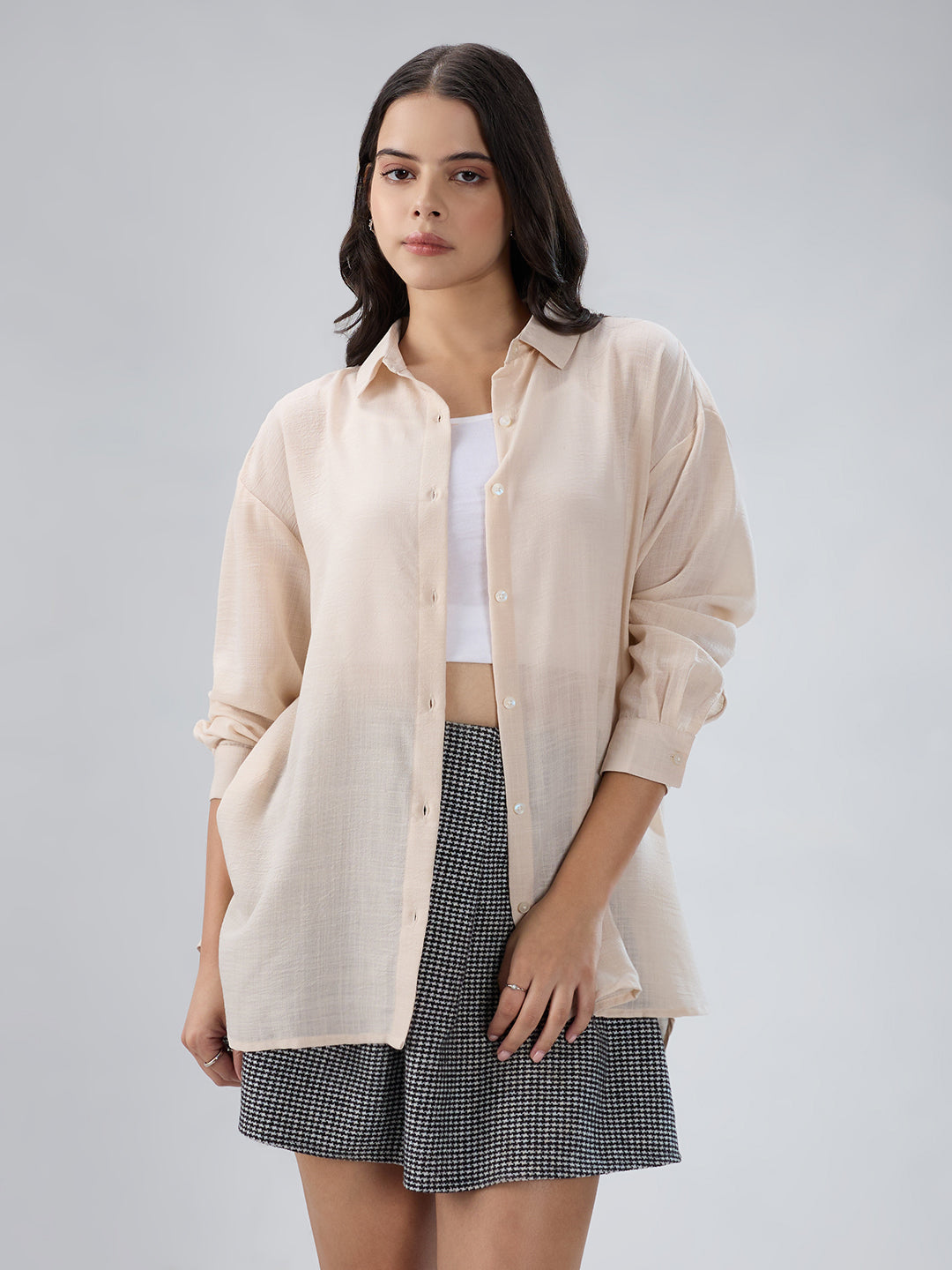 Classic Beige Oversized Shirt