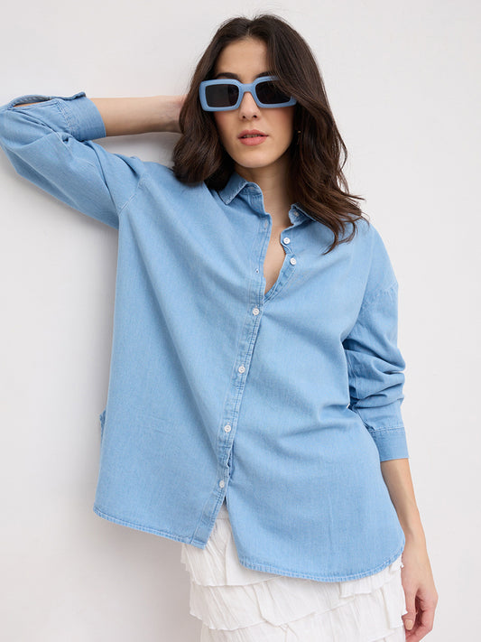 Blue Denim Oversized Shirt