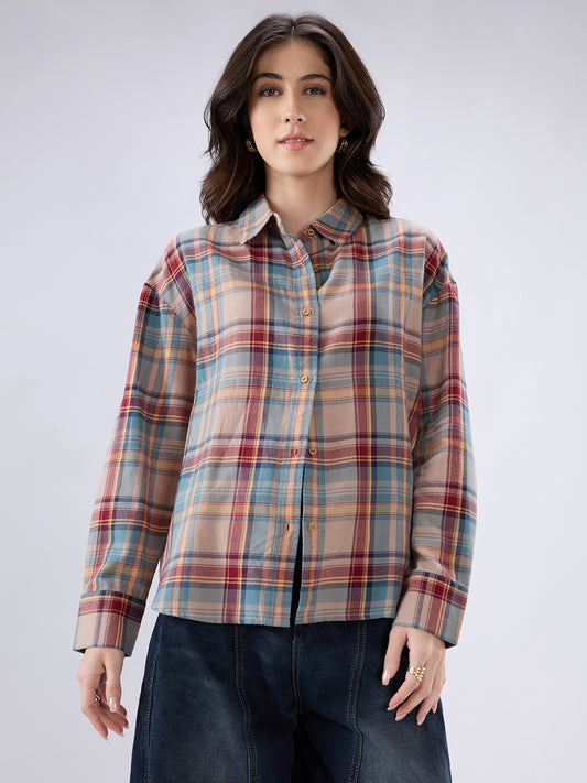 Classic Multicolor Checked Oversized Shirt