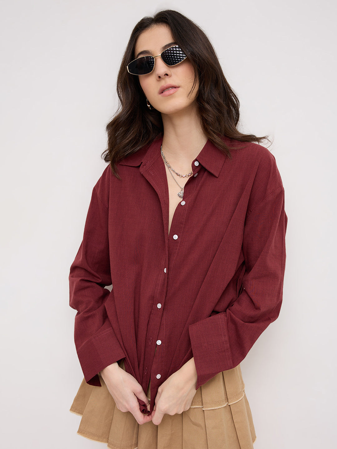 Soft Cranberry Everyday Oversized Shirt