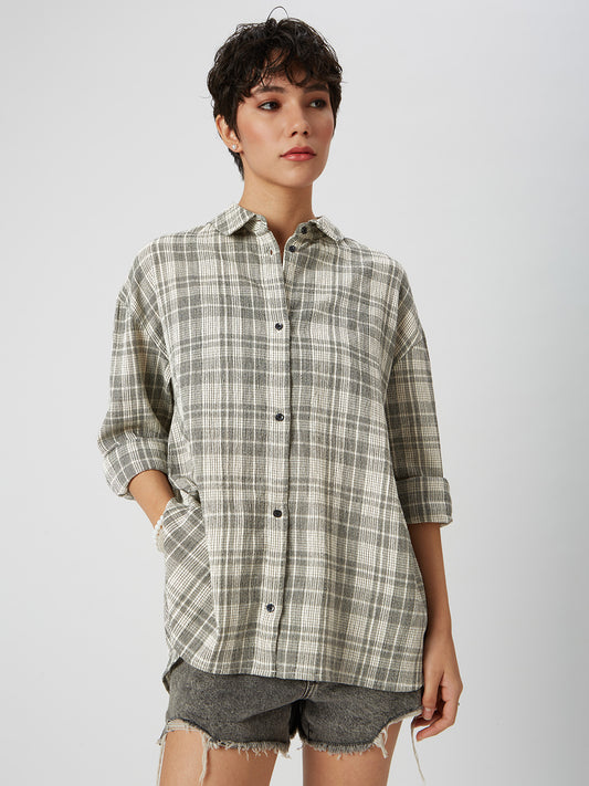 Multicolor Checkered Oversized Shirt