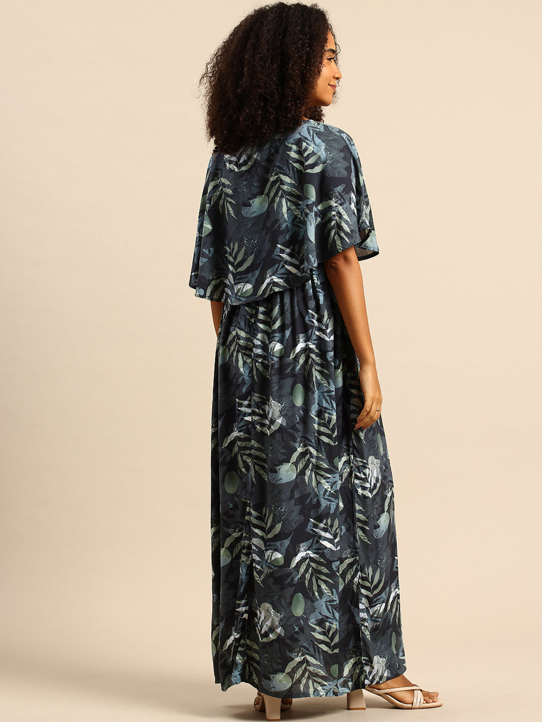 Multicolor Tropical Printed Maternity Dress