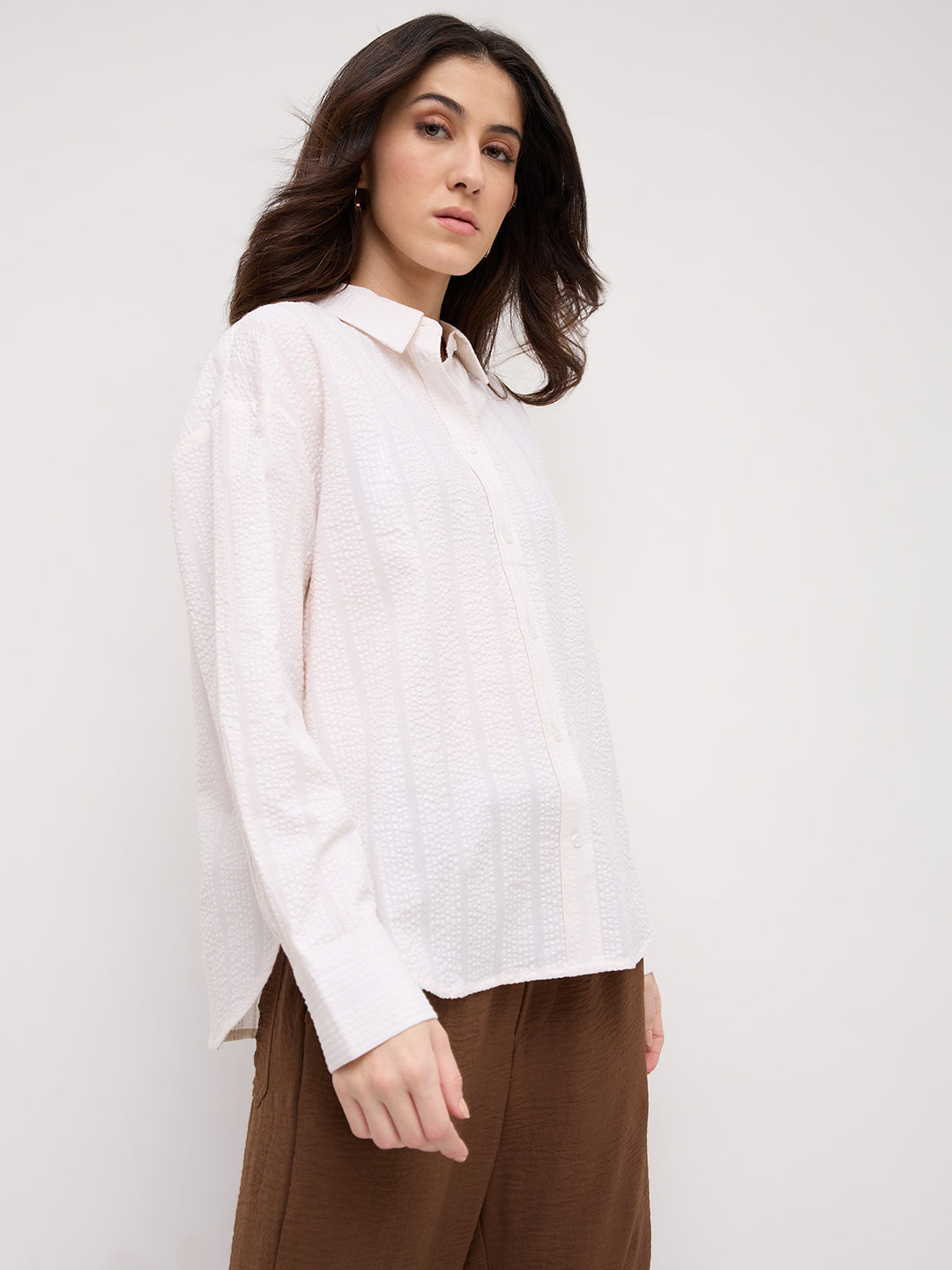 Offwhite Seersucker Oversized Shirt