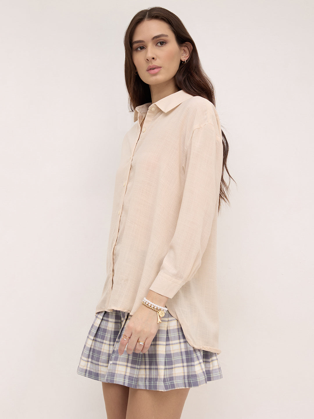 Classic Beige Oversized Shirt