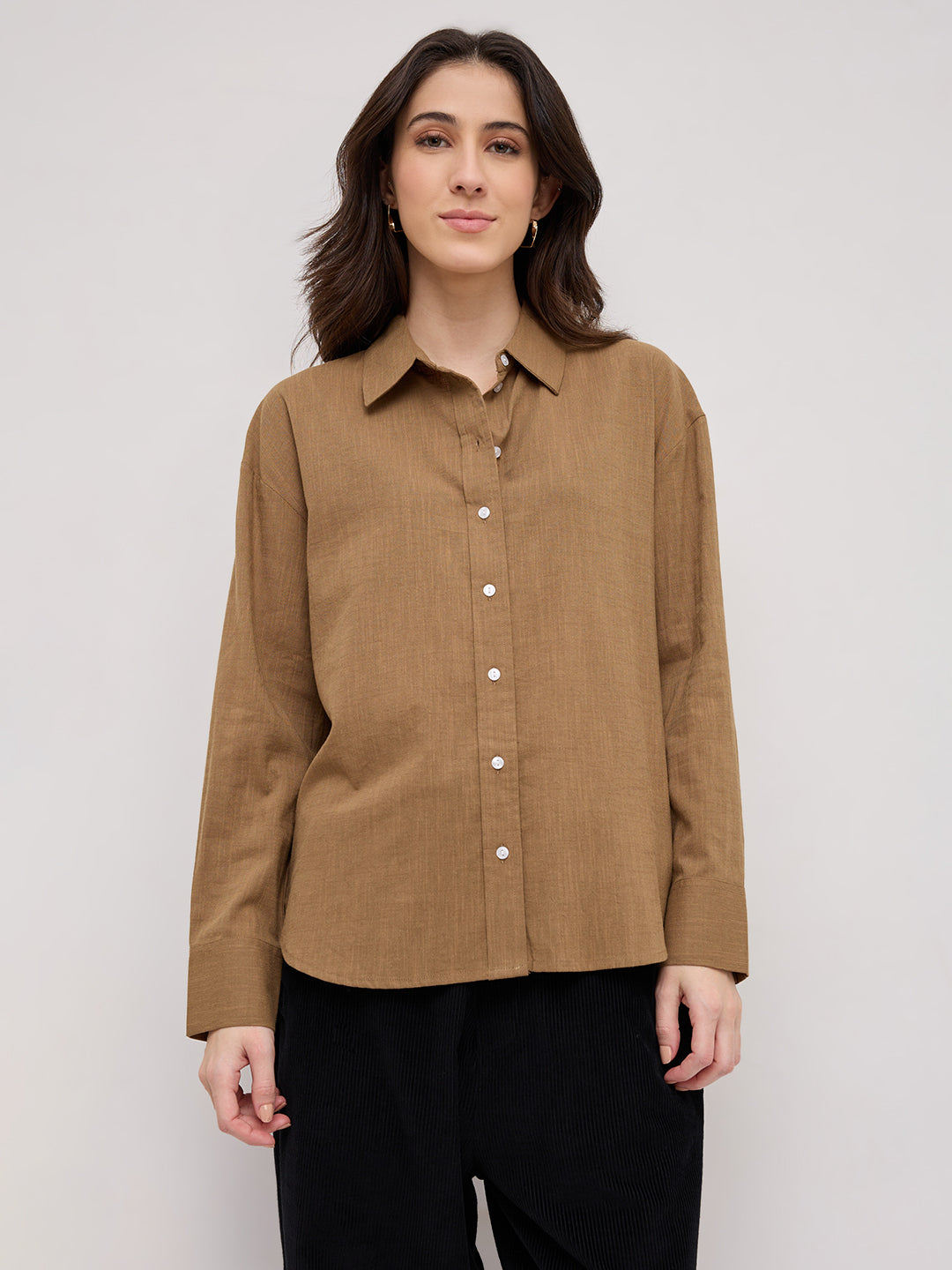 Sepia Brown Everyday Oversized Shirt