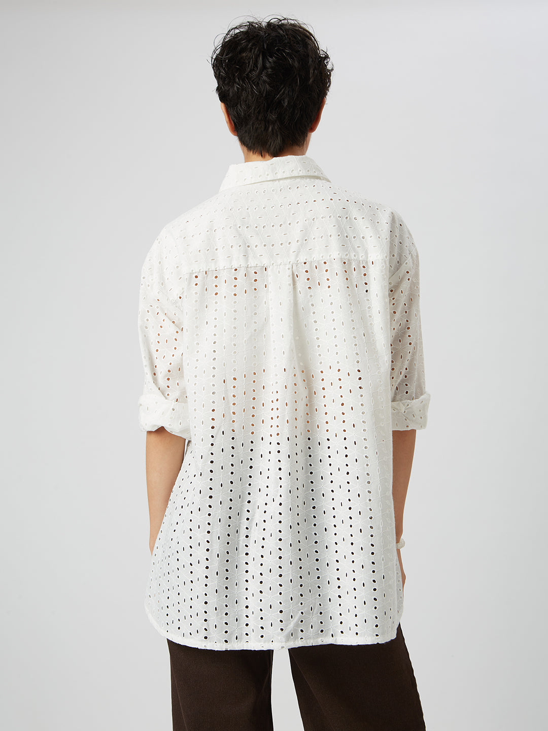 Snow White Schiffli Oversized Shirt