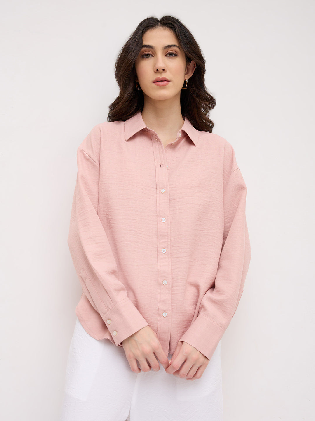 Soft Dusty Pink Contemporary Oversized Shirt