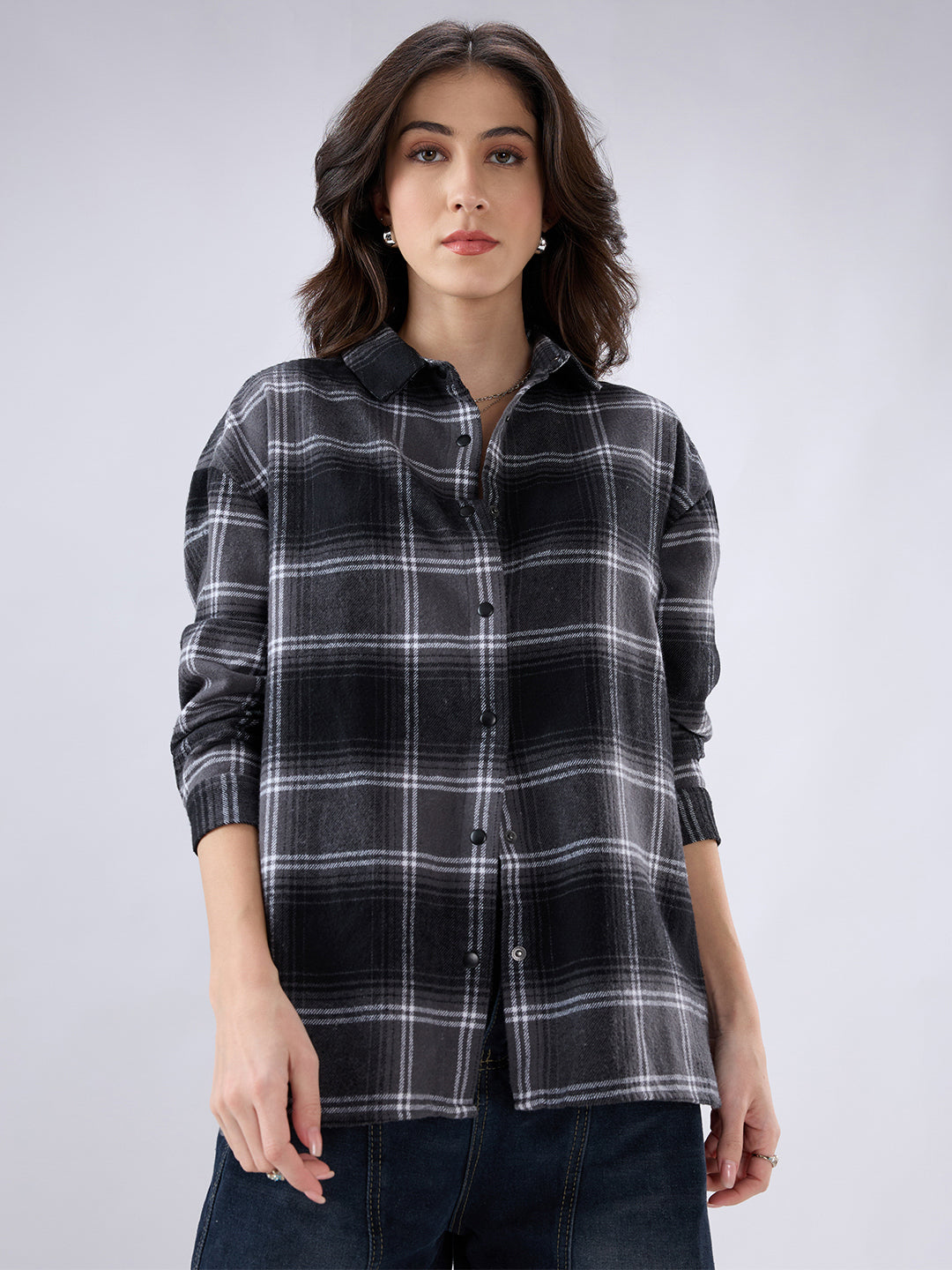 Black & White Checked Oversized Shirt