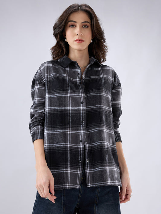 Black & White Checked Oversized Shirt