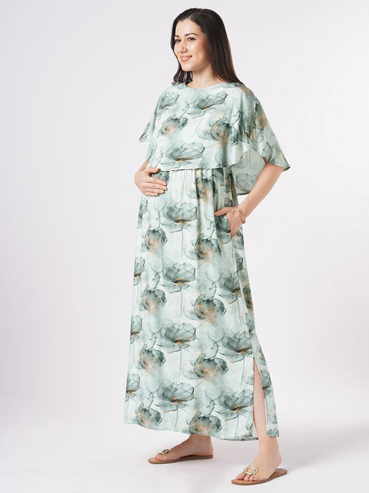 Ethereal Bloom Comfy Maternity Dress