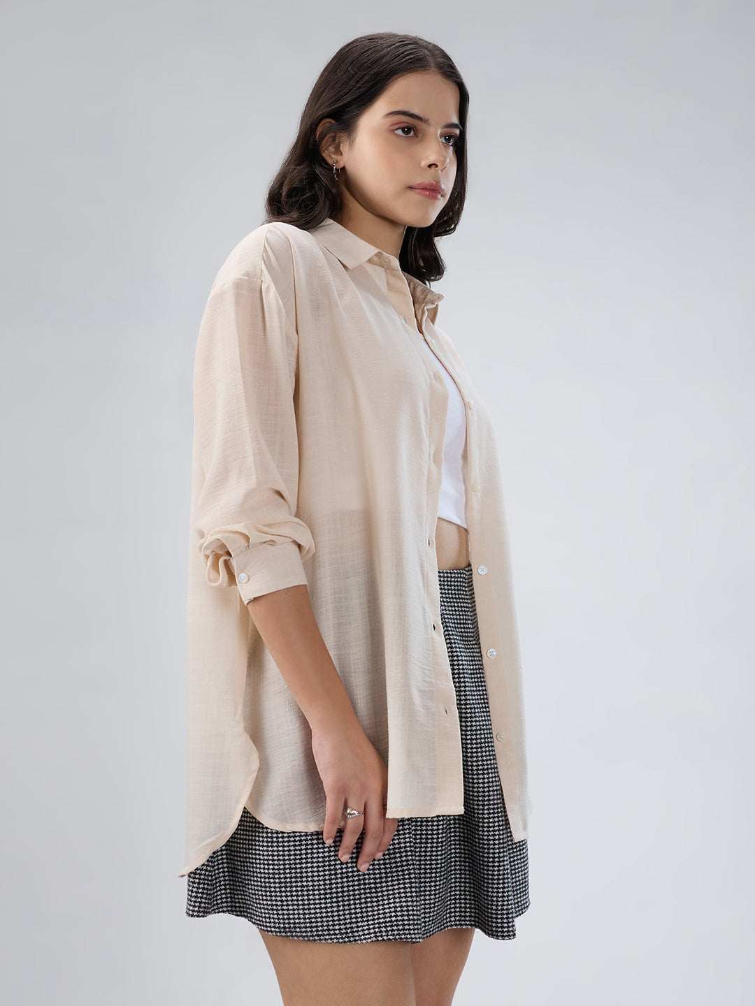 Classic Beige Oversized Shirt