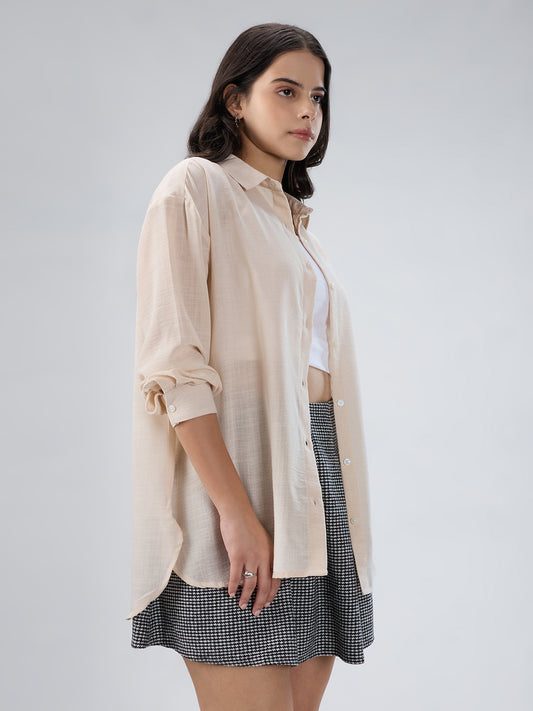 Classic Beige Oversized Shirt
