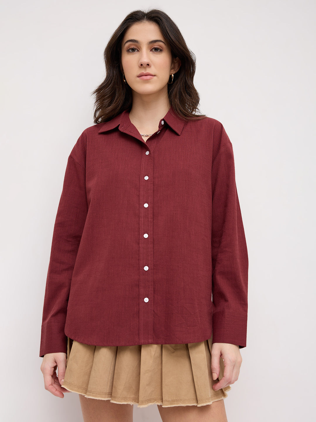 Soft Cranberry Everyday Oversized Shirt