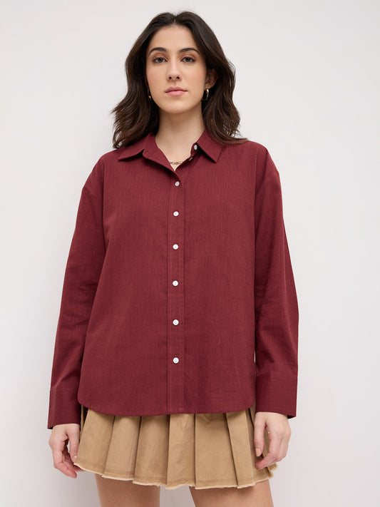 Soft Cranberry Everyday Oversized Shirt