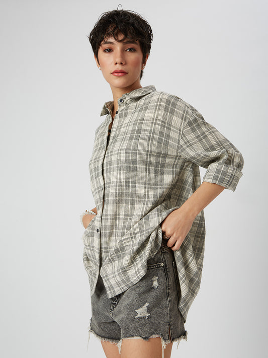 Multicolor Checkered Oversized Shirt