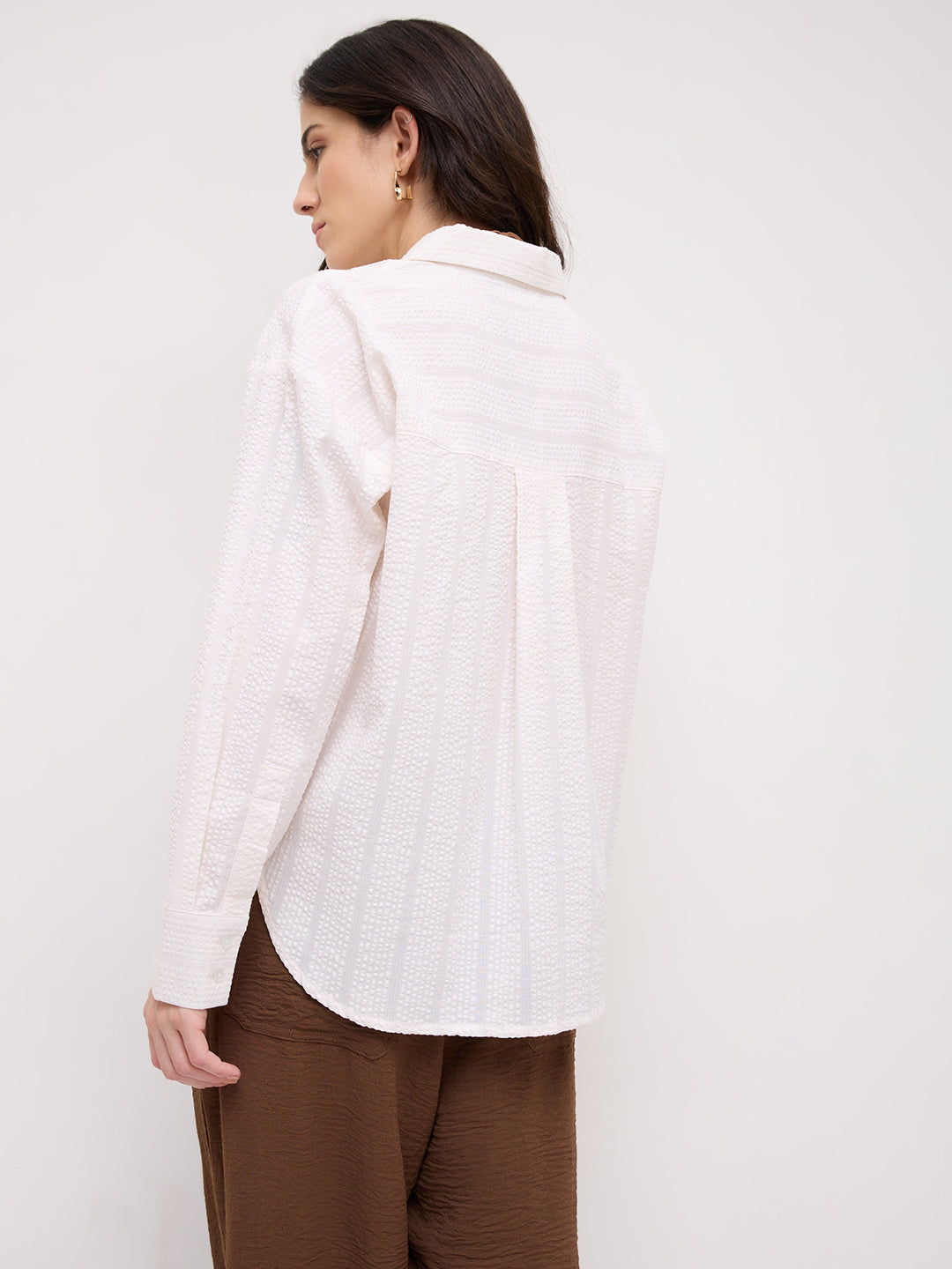 Offwhite Seersucker Oversized Shirt