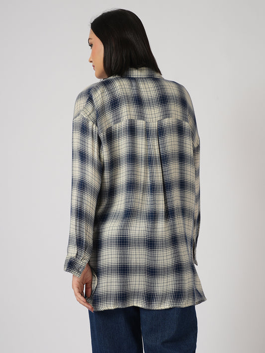 Multicolor Tiny Checkered Oversized Shirt