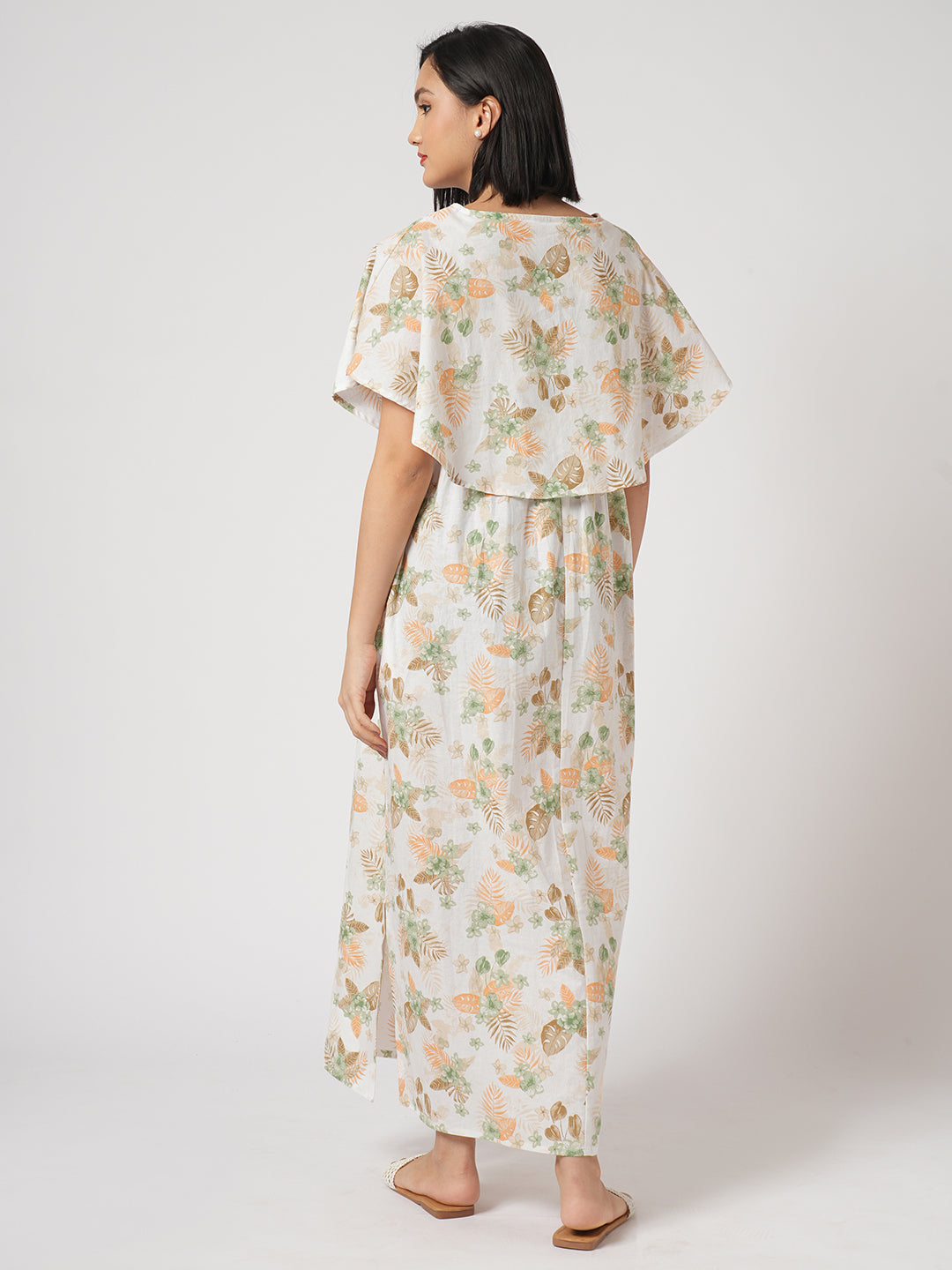 Botanical Bloom Aesthetic Printed Maternity Dress